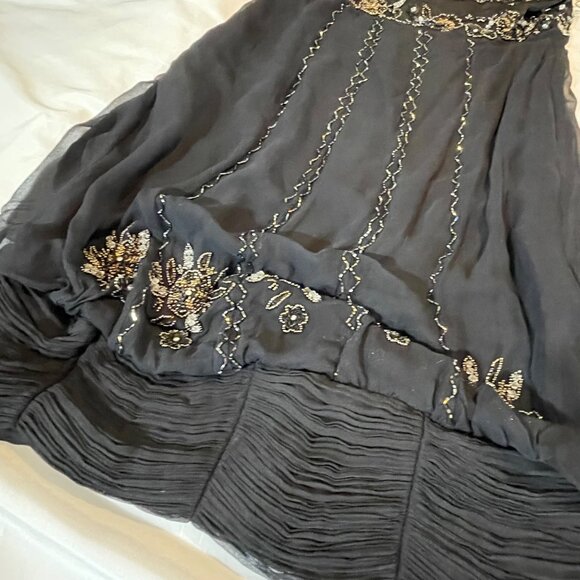 Adrianna Papell Black Beaded Halter Dress Size 12 Tags attached - Picture 12 of 15